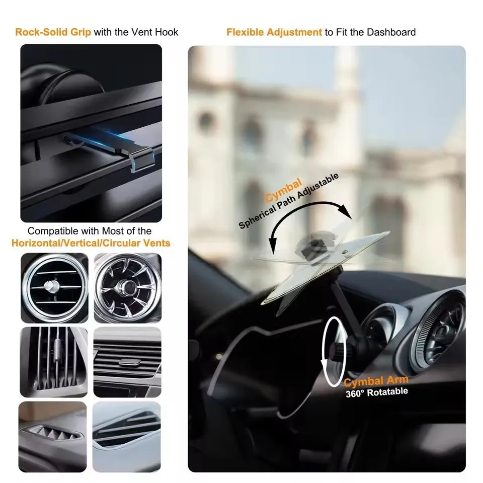 Car Crash Cymbal With Drum Sticks Air Vent Mini Drum Car Hand-shooting Cymbals Car Drum Cymbal Air Vent Musical Instrument