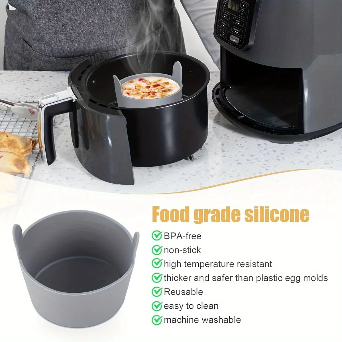 1PC/4PCS Silicone Egg Poacher Cups for Air Fryer Egg Cooker Mold Non-Stick Egg Boiling Tool