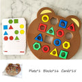 1 Set Little Bear Geometry Matching Puzzle Toys Montessori Parent Child Interactive Jigsaw Board Game Kids Early Educational Toy