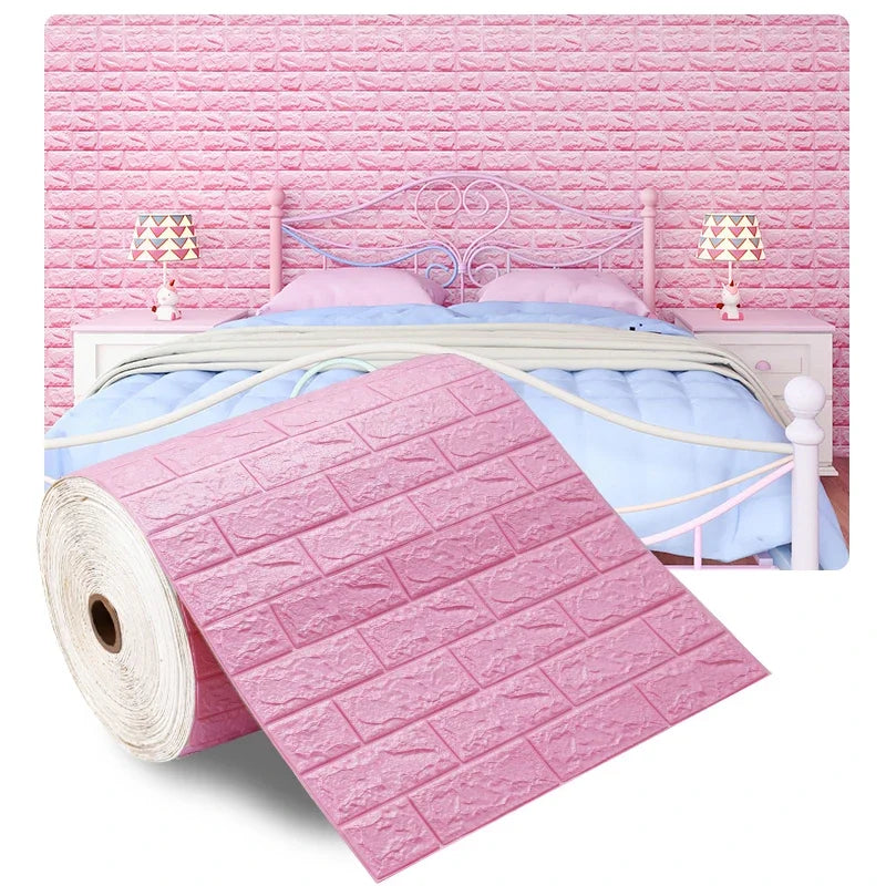 3D Foam Brick Wall Panels Stickers Self Adhesive Waterproof Living Roo ...