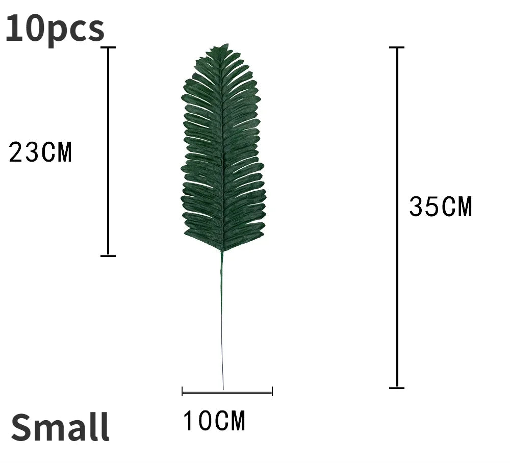 10PCS Tropical Palm Leaves Summer Monstera Artificial Silk Turtle Leaves for Home Hawaiian Luau Beach Wedding Party Decor