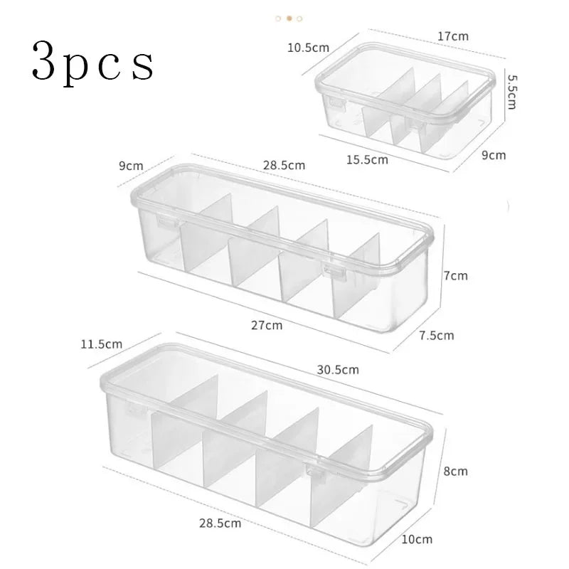 Transparent Data Cable Organizer Case Classification Dustproof Card Organizer with Lid Clutter Collection Box for Office Home