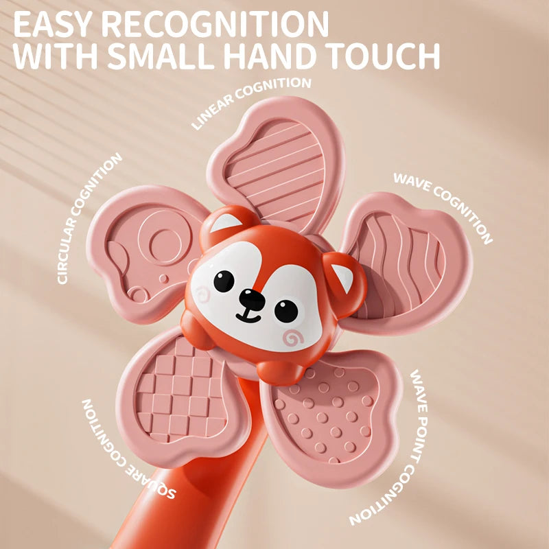 Children High Chair Toys Suction Cup Spinner Dining Table Rattles Fidget Educational Montessori Calming Travel Toy Gift