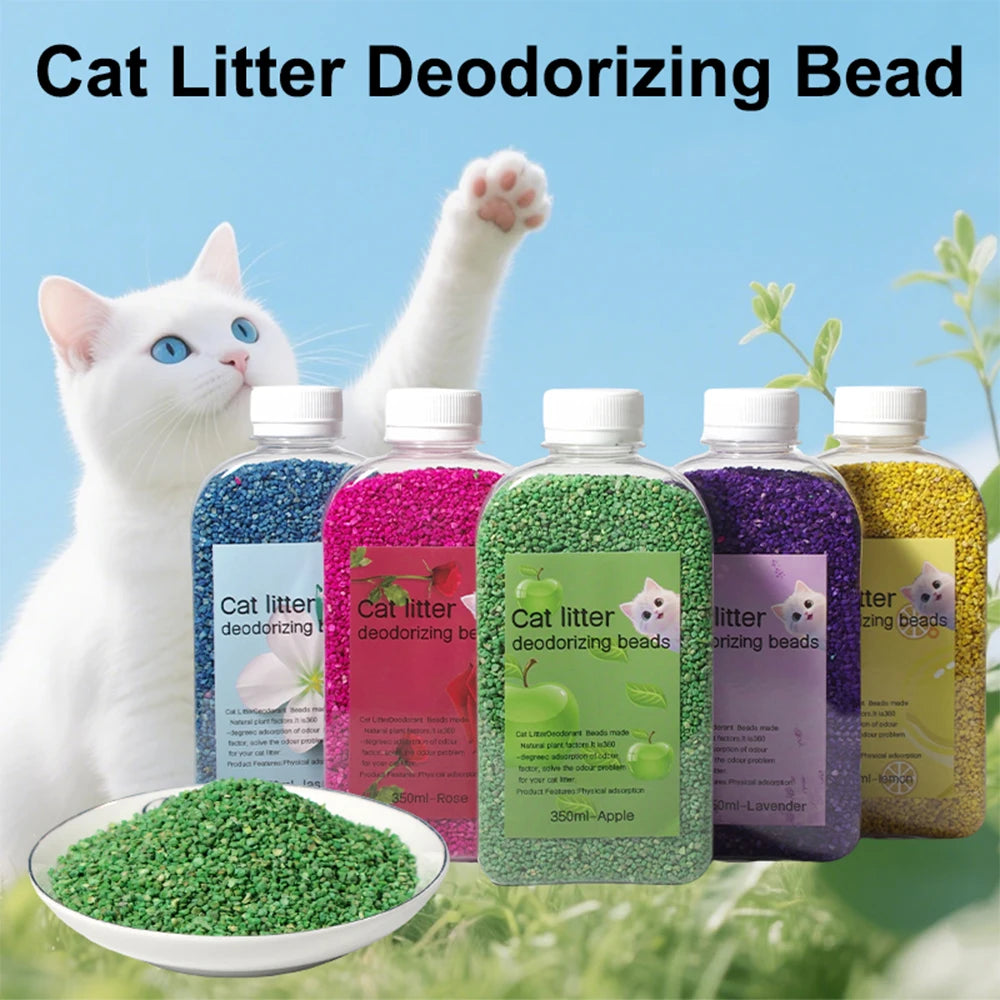 Cat Litter Deodorizer Beads - Eliminate Bad Smell, Safe for Cats & Kittens - Sprinkle & Go! | Non-Toxic