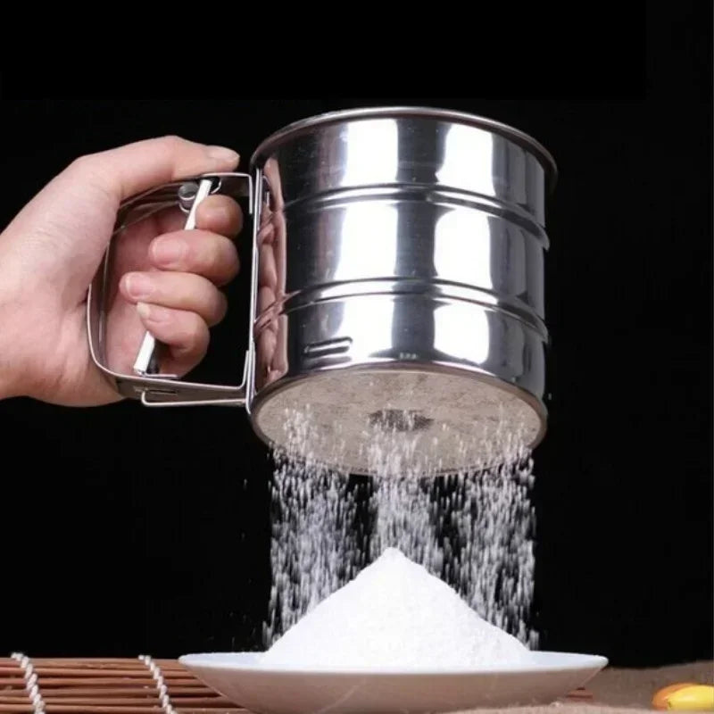 Hand Held Small Flour Sieve Baking Utensils Stainless Steel Manual Sieves Cup Stainless Steel Powder Sieve Kitchen Baking Tools