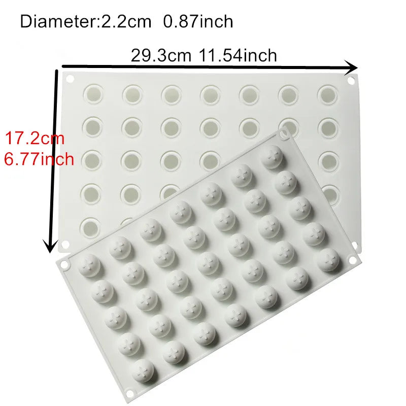 Silicone Chocolate Mold Silicon Ball Cake Moulds 3D Half Sphere Candy Truffle Baking Tray 1piece