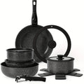 15pcs Pots And Pans Set Non Stick, Cookware Sets With Detachable Handle, Nonstick RV Kitchen Cooking Set Removable Handles,