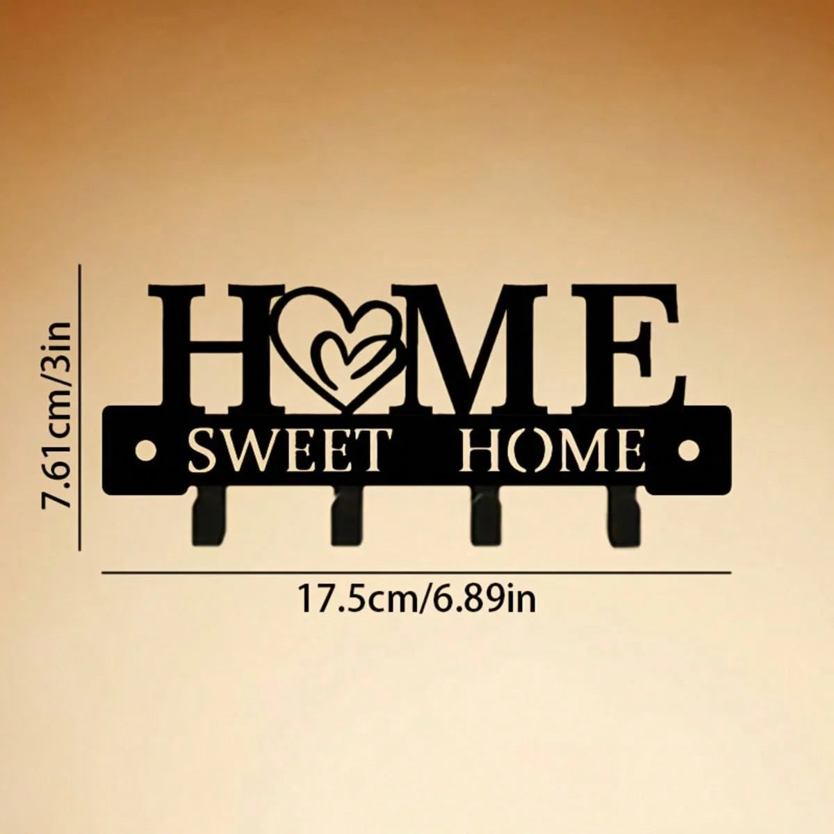 1pc Metal Wall Hooks Key Holder, Wall Mounted Coat Rack, Iron Art Decor For Home Kitchen Door