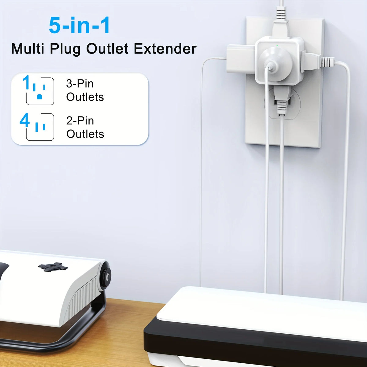5-Way Multi Plug Outlet Extender for Home & Office