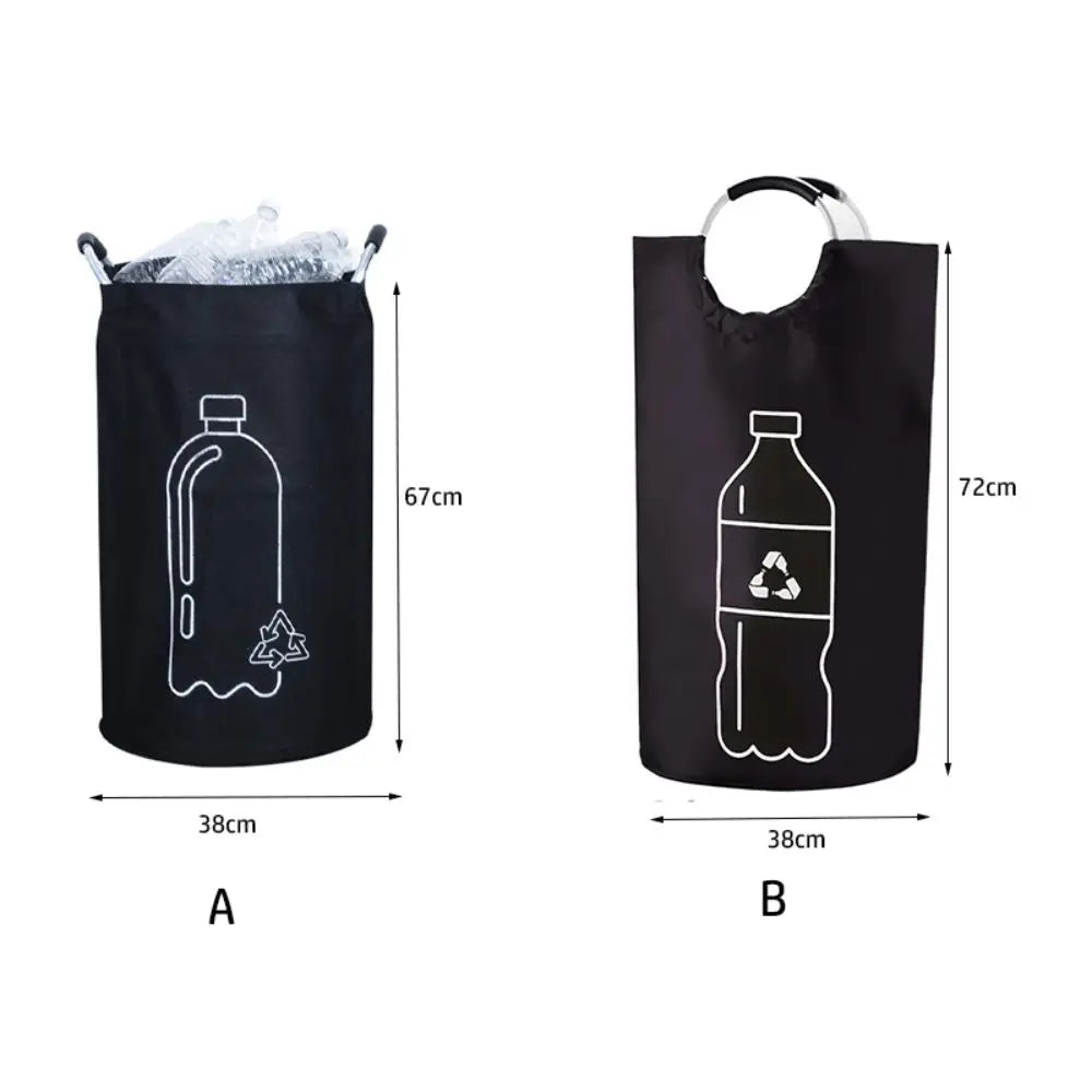 82L Empty Bottle Storage Basket With Aluminum Handle Folding Wastewater Bottle Collector Bag Large Capacity Garbage Bin