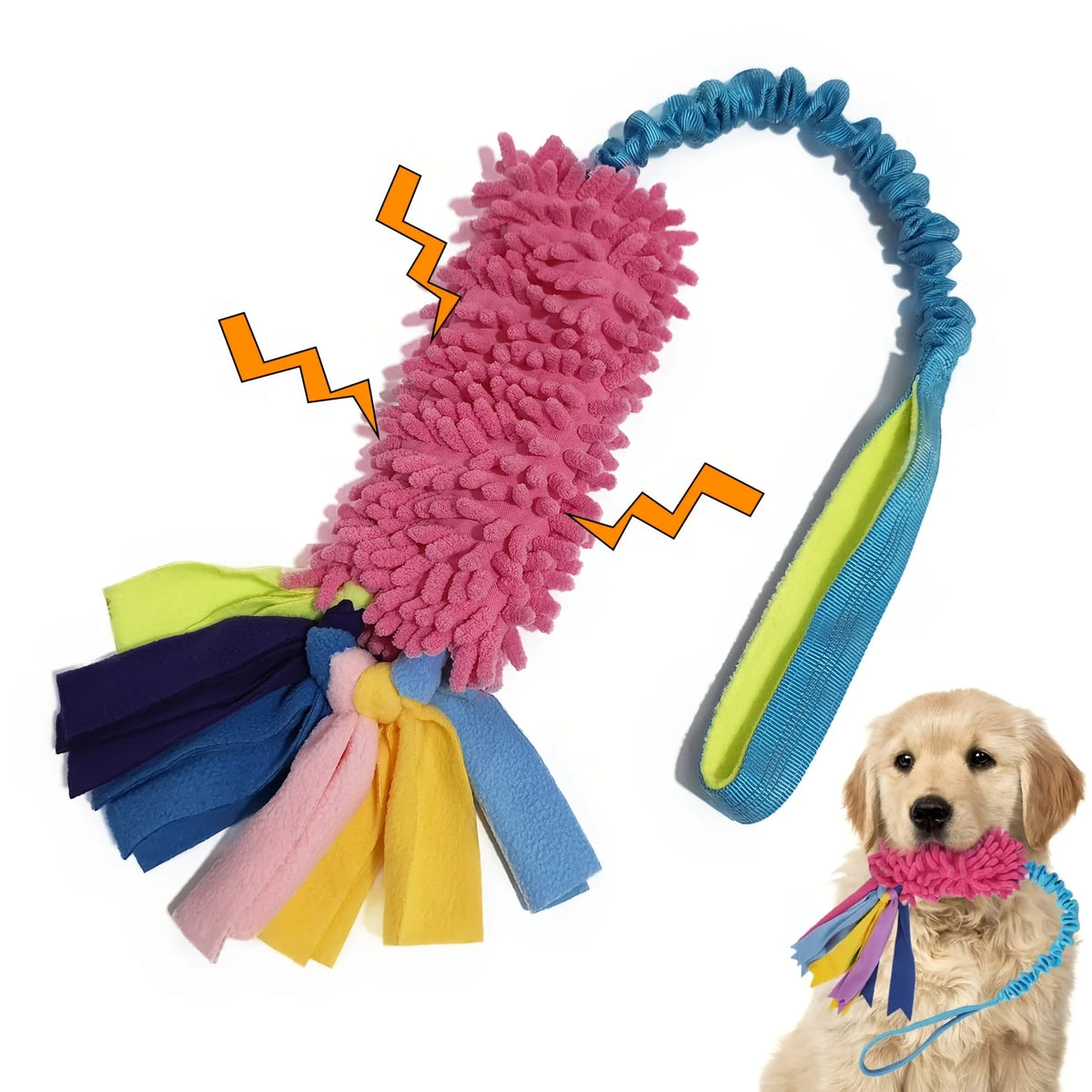 Durable Dog Toys for Aggressive Chewers - Soft Plush Pulling Rope Chew Toy with Sturdy Handle, Interactive Teeth Cleaning Toy
