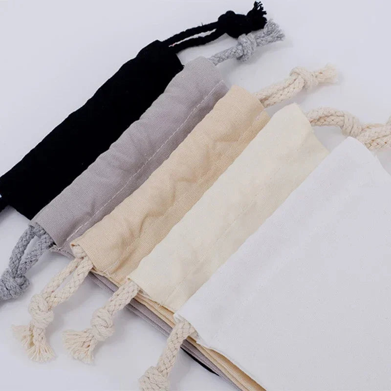 Cotton Linen Drawstring Storage Bags Christms Wedding Gift DIY Plain Pouch Reusable Home Organize Dustbag 7x10 13x16 18x25 25x32