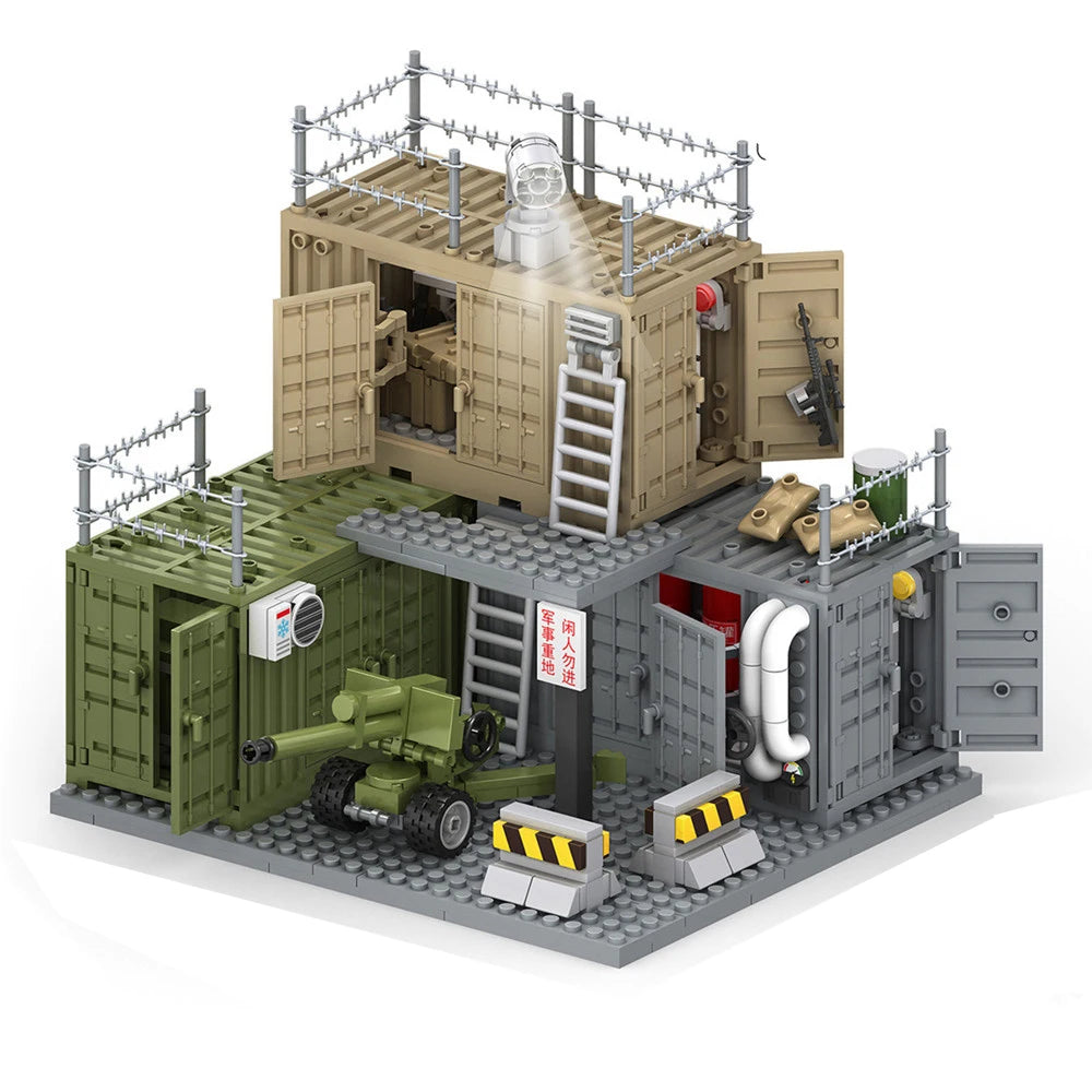 World War Army Military Soldiers SWAT Police Container Weapon Cannon Base Model Building Blocks Bricks Children's Toys