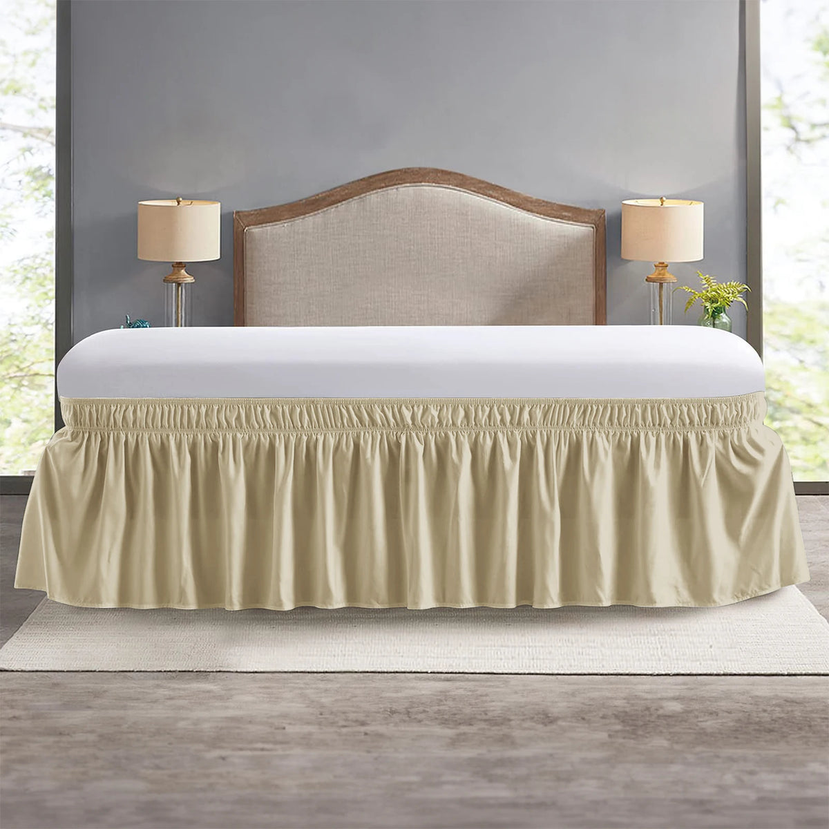 Elastic Bed Ruffles Bed Skirt Soft Comfortable Wrap Around Fade Resistant Bed Cover Without Surface Couvre Lit Bed Protector
