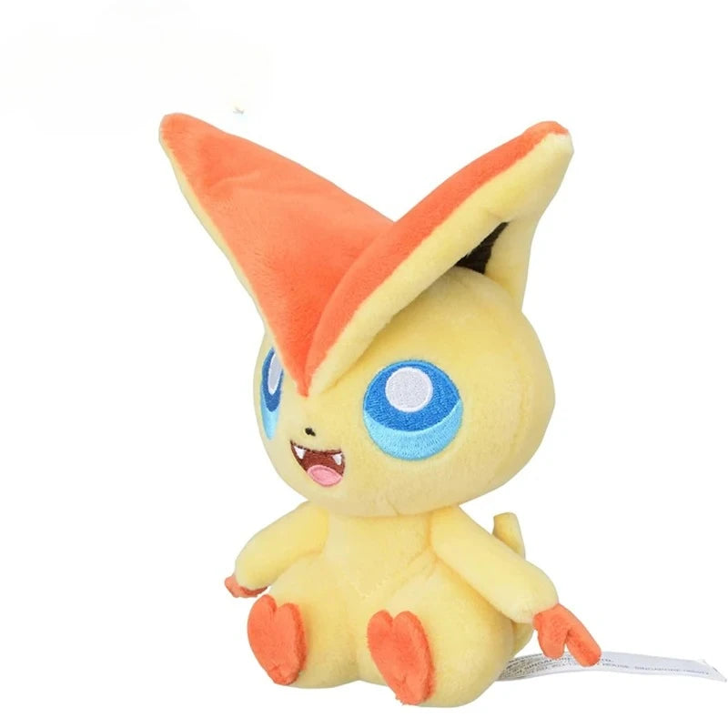 Kawaii # 494 Victini Stuffed Toys Cartoon Plush Dolls Throw Pillow Birthday Gift for Kids Friends Boys Home Decoration