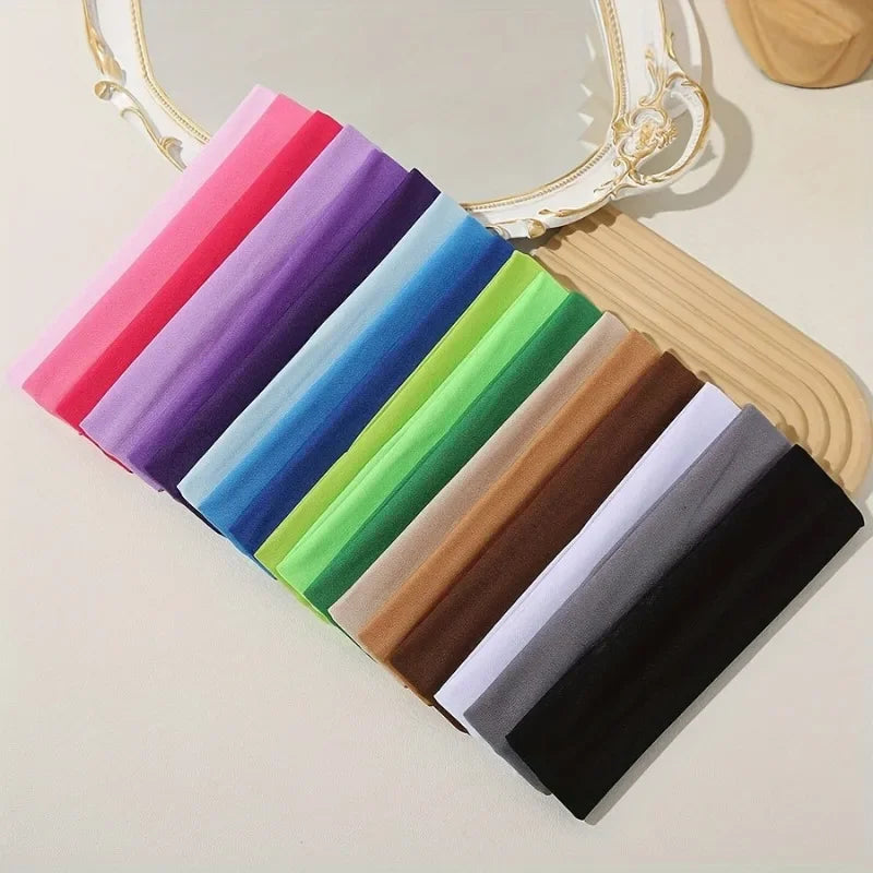 Solid Color Knitted Elastic Hair Band Fashion Headbands for Women Sports Running Fitness Yoga Makeup Hair Accessory