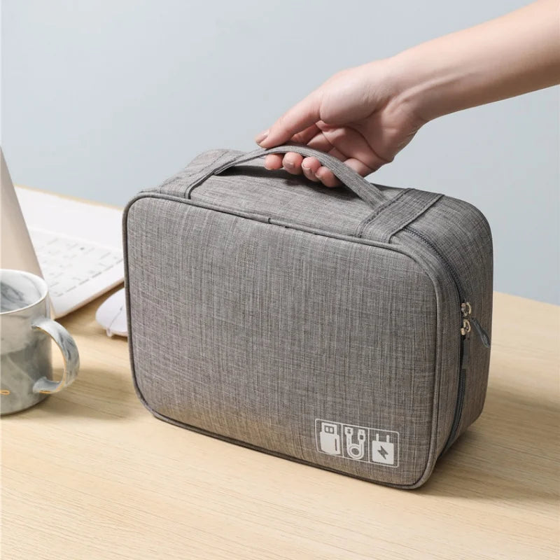 Cable Storage Bag Waterproof Digital Electronic Organizer Portable USB Data Line Charger Plug Storage Bag Travel Cable Organizer