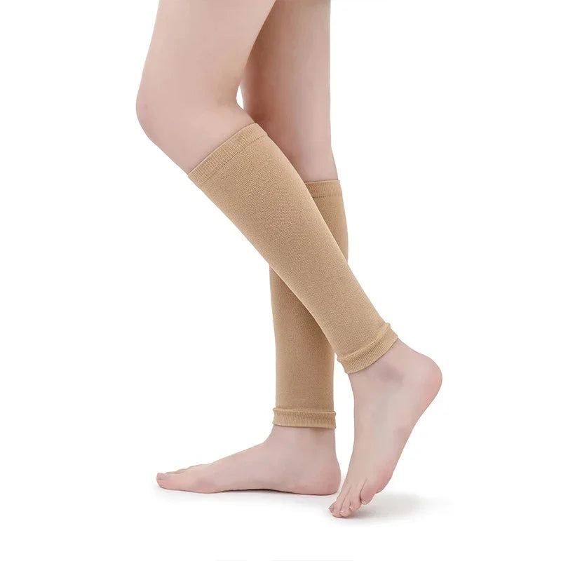 Footless Calf Compression Sleeves 20-30mmHg Medical Gradient Compression Calf Socks Replacement Stockings