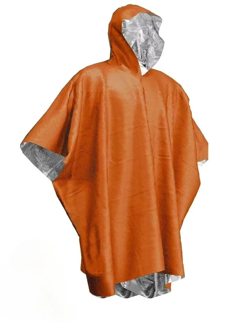 Emergency Waterproof Raincoat Aluminum Film Disposable Poncho Warm Thermal Rainwear Blankets Survival Tools Camping Equipment