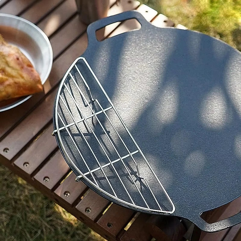 Outdoor Barbecue Net Steam Rack Stainless Steel Camping Barbecue Frying Pan Barbecue Meat Drain Anti Scorching Grill