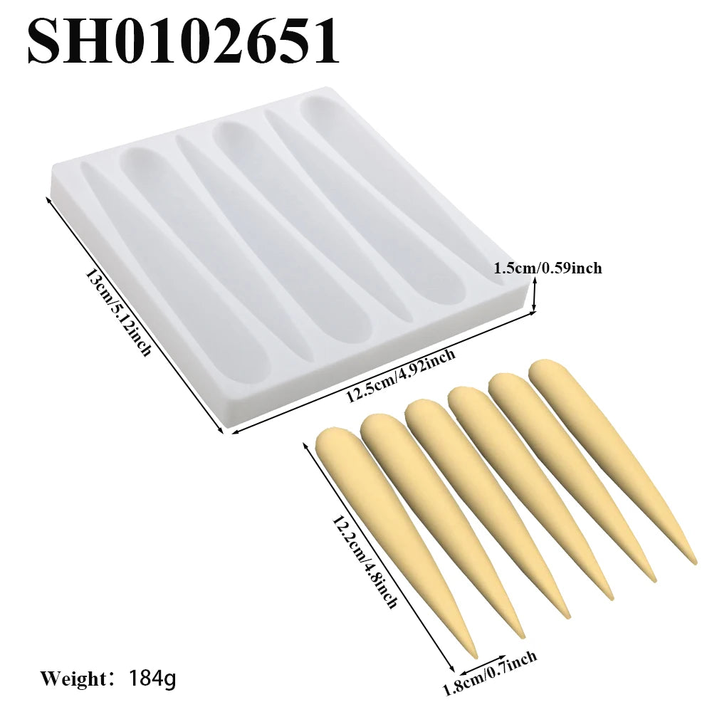 Eclair Dessert Baking Tools Chocolate Puff Silicone Mold Long Strip Puff Cake Mold Kitchen Supplies Pastry Silicone Bakeware