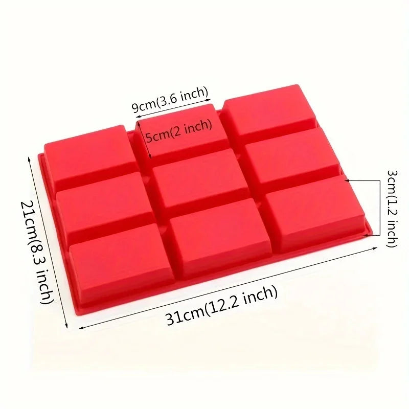1pc 9-Cavity Silicone Mini Loaf Pan for Baking Cake, Bread, Meatloaf, Cornbread, Brownie, Muffin,and Soap  Easy to Clean