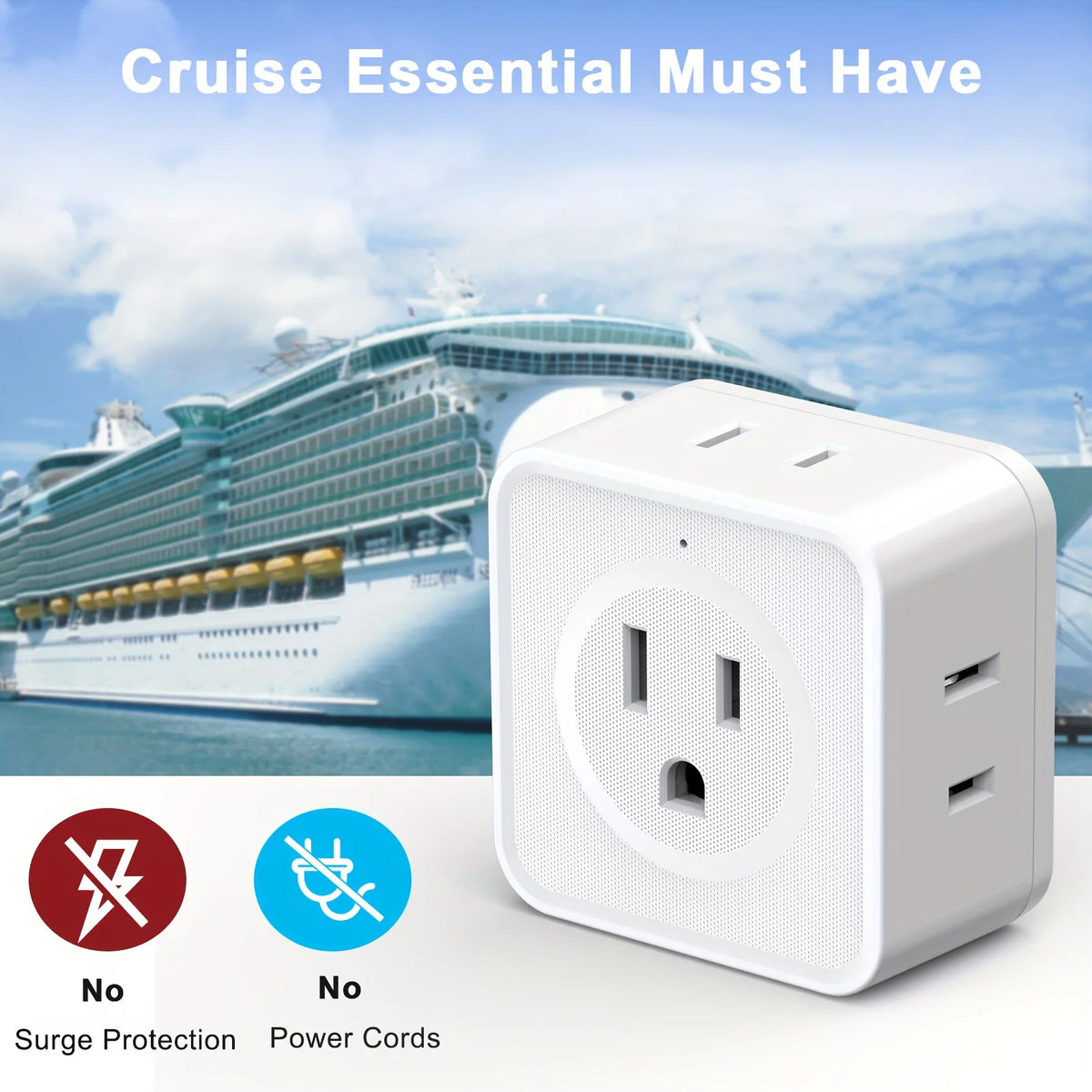 5-Way Multi Plug Outlet Extender for Home & Office