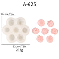 Multiple 7-hole rose and peony silicone molds for baking DIY cakes, chocolate, plaster, resin, and candle molds