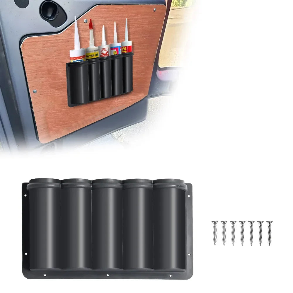 1pc RV Door Spray Can Storage Box Durable ABS Plastic Storage Box Suitable for Van Storage Pocket for Silicon/Adhesive Tubes