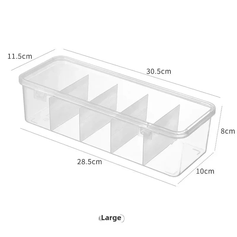 Transparent Data Cable Organizer Case Classification Dustproof Card Organizer with Lid Clutter Collection Box for Office Home