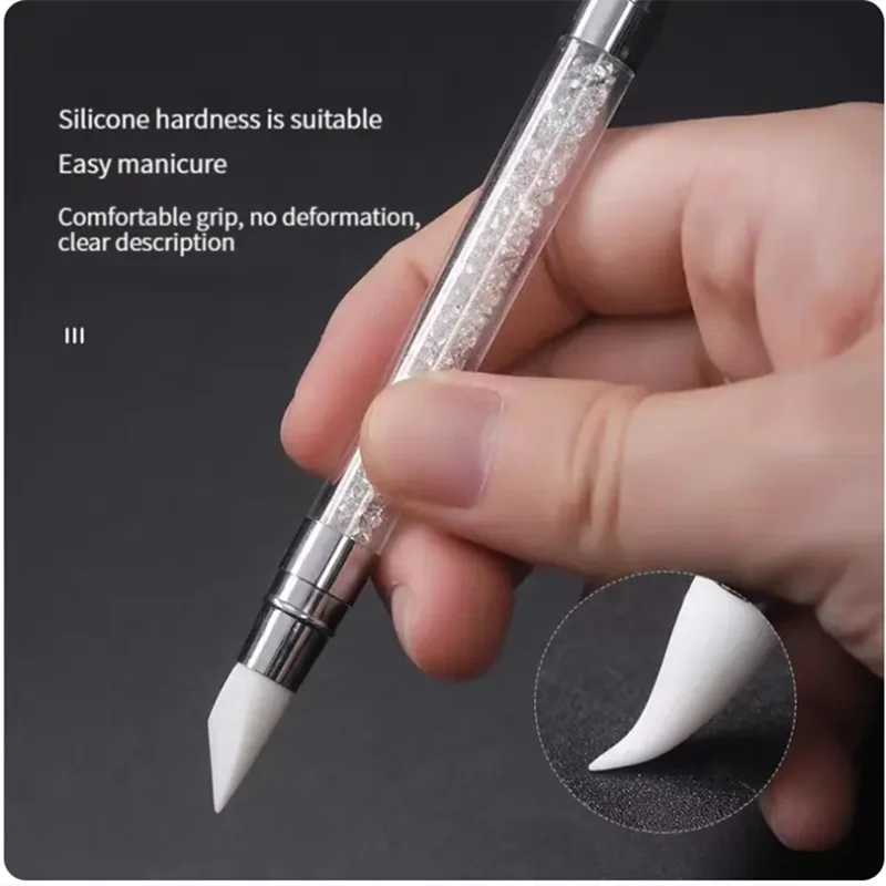 Nail Art Pen Double Head Silicone Flower Sculpting Pen Adjustable Glue Stick Embossing Pen Nail Art Brush Every Home Tool