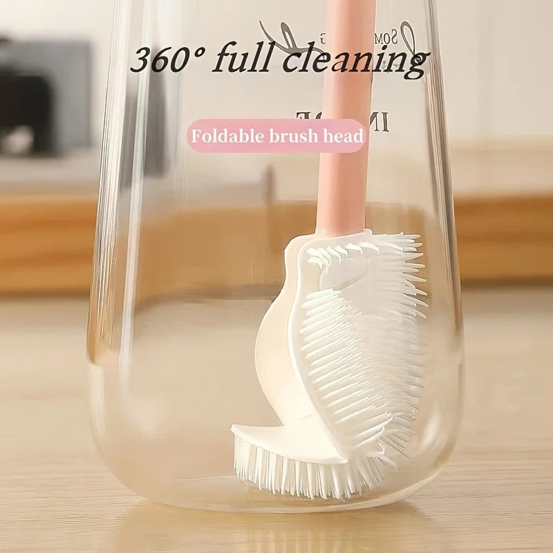 Long Handle Silicone Bottle & Cup Cleaning Brush