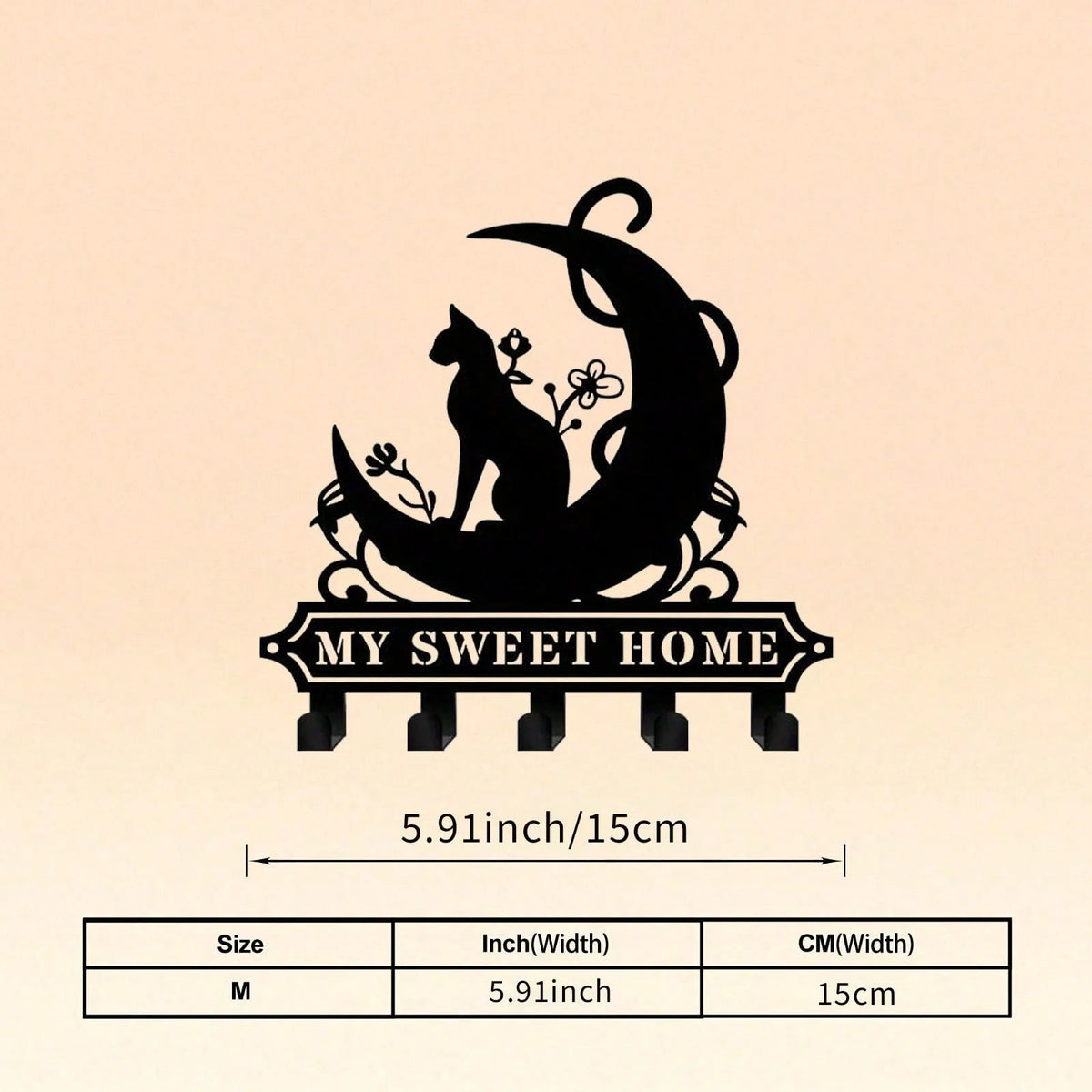 1pc Metal Wall Hooks Key Holder, Wall Mounted Coat Rack, Iron Art Decor For Home Kitchen Door