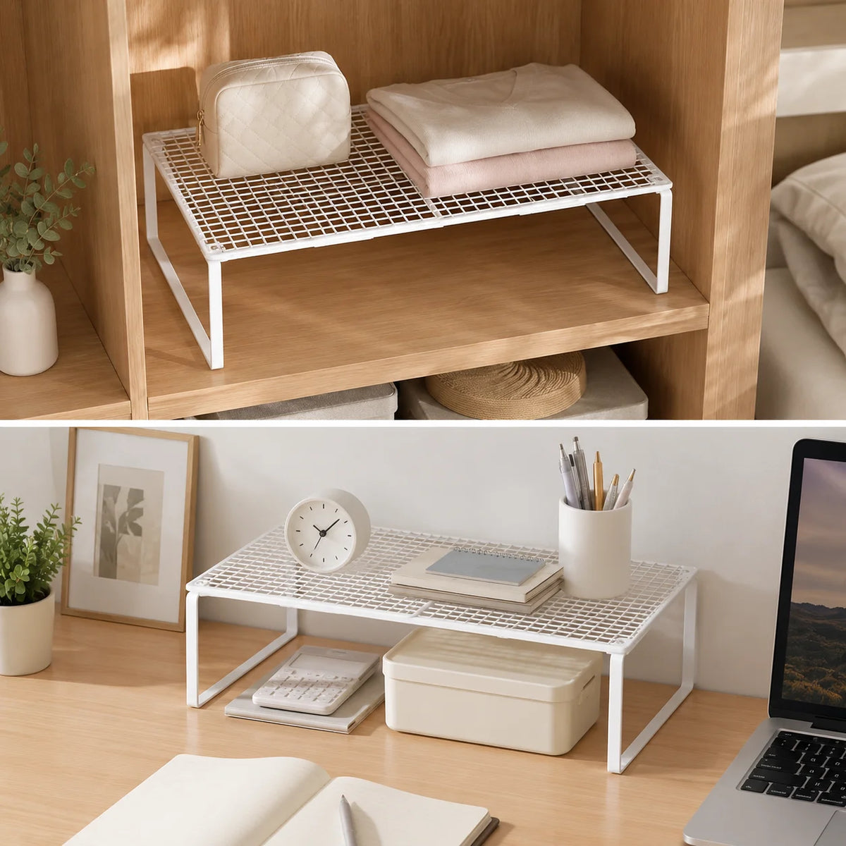 Stackable Telescopic Closet Shelf Retractable Expandable Wardrobe Divider Board  Adjustable Layered Partition Cabinet Organizer
