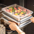 3 Pack Stackable Stainless Steel Food Containers Leakproof Clear Lid Storage Boxes Meal Prep Box for Home Camping