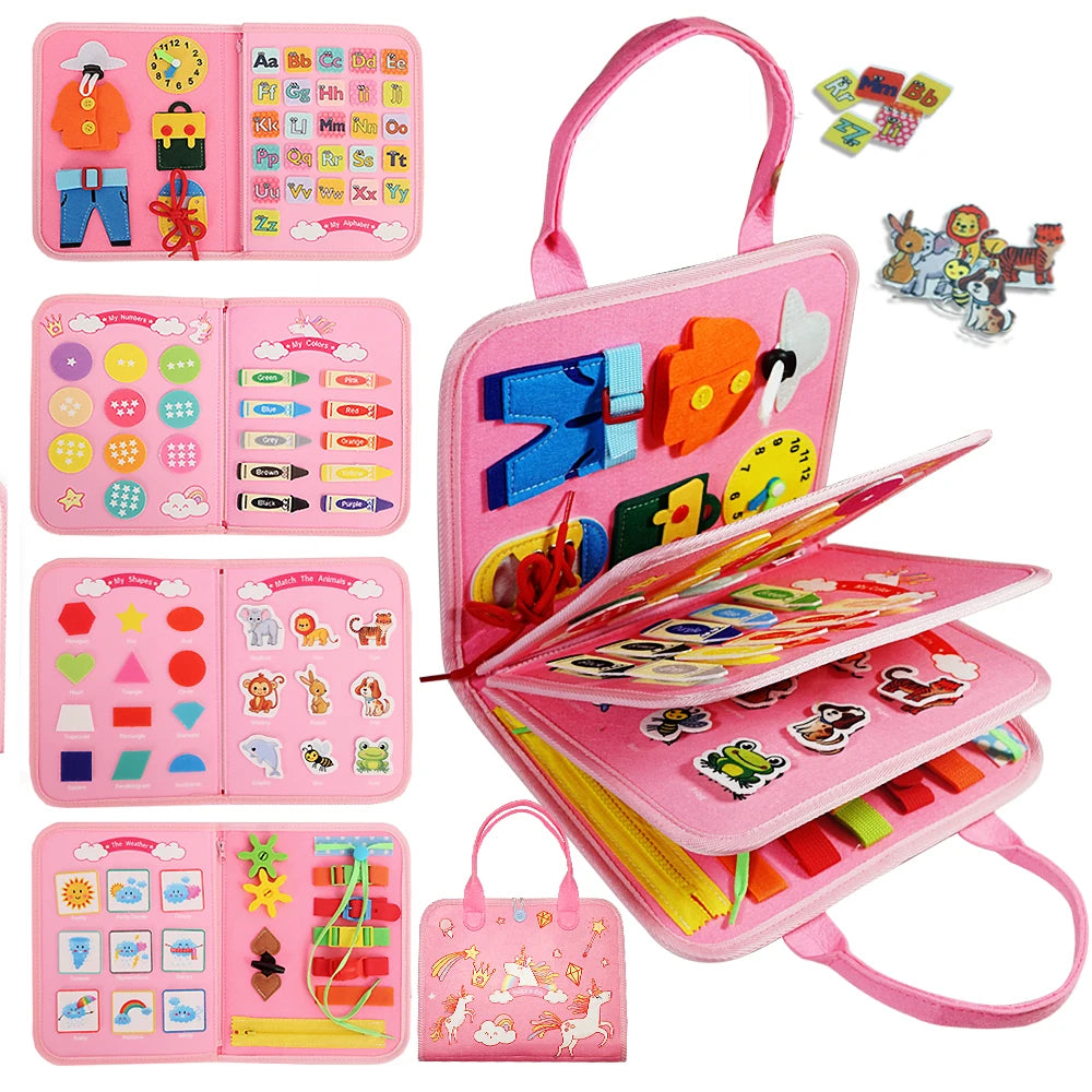 Montessori Busy Board for Ages 3-6 - Sensory Educational Toy for Early Learning & Fine Motor Skills Development