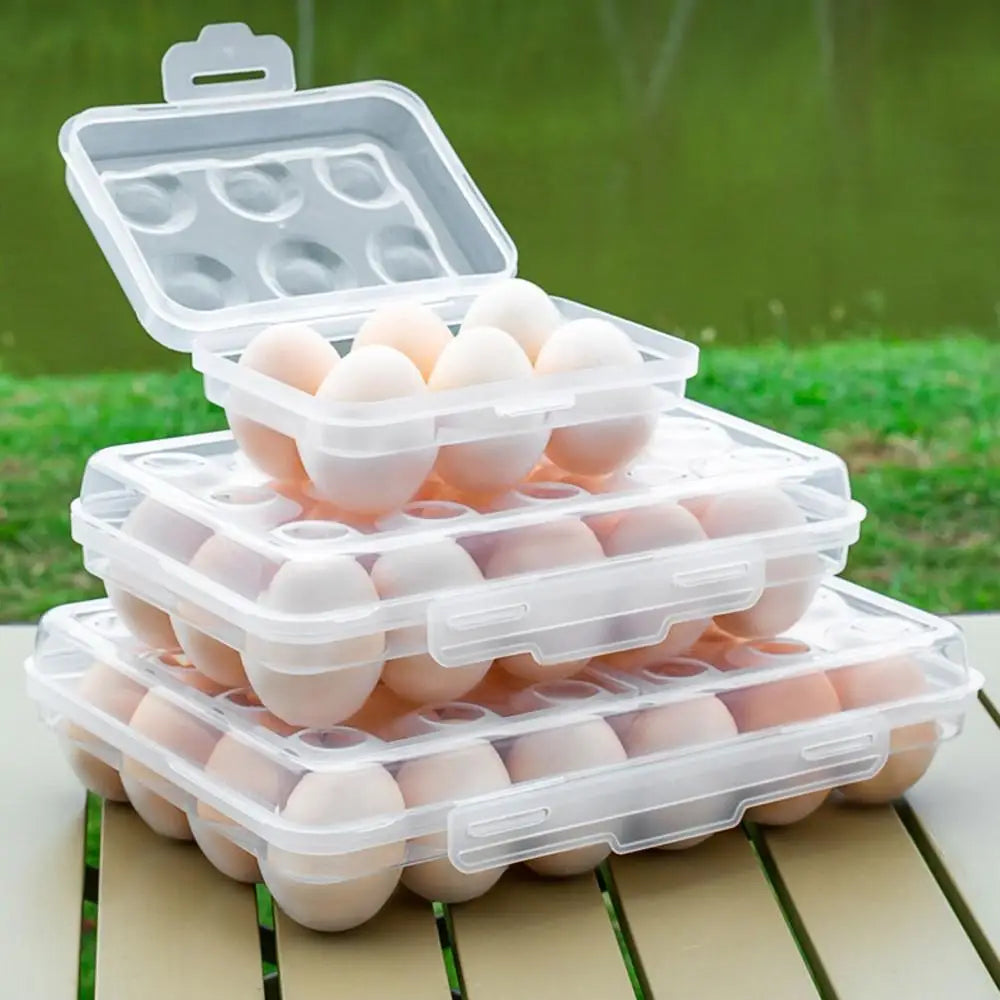 Egg Holder Plastic Egg Storage Box Egg Organizer for Fridge Portable Egg Tray with Lid for Refrigerator Camping Hiking Outdoor