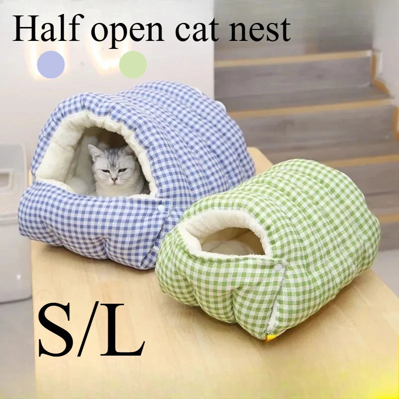 Foldable Winter Pet Sleep Bed/Bag for Cats Dogs, Thickened Semi-Enclosed Design, Soft Indoor, Christmas/Warm in autumn /winter