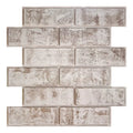 3D Tile Stickers, 3D Whitewash Brick Textures, Matte, 30cm X 30cm, Water and Mold Resistant, for Living Room Kitchen Wall Update