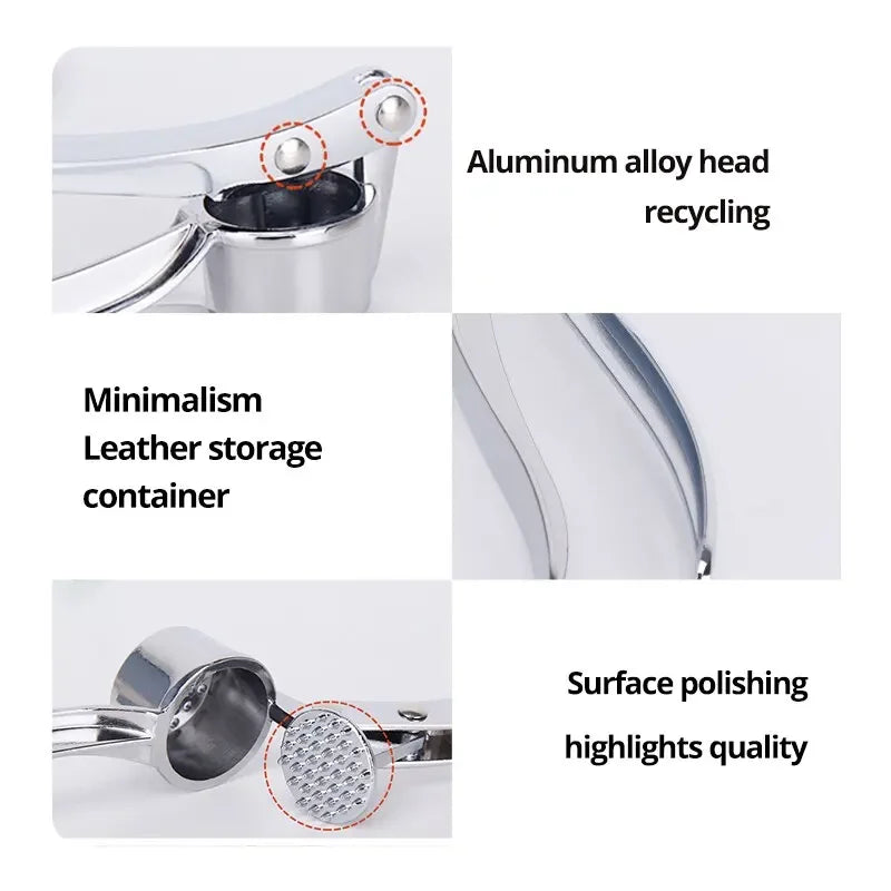 Silvery Stainless Steel Garlic Masher Kitchen Vegetable Cooking Extruder Manual Ginger Grinder And Tool Kitchen Accessories