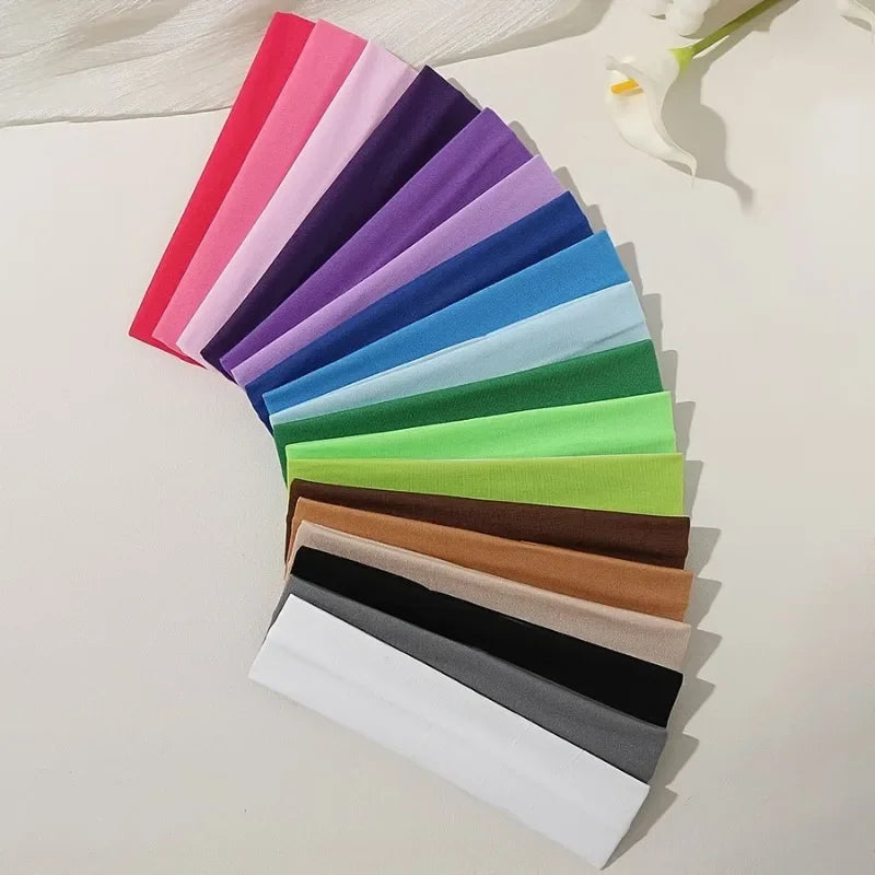 Solid Color Knitted Elastic Hair Band Fashion Headbands for Women Sports Running Fitness Yoga Makeup Hair Accessory