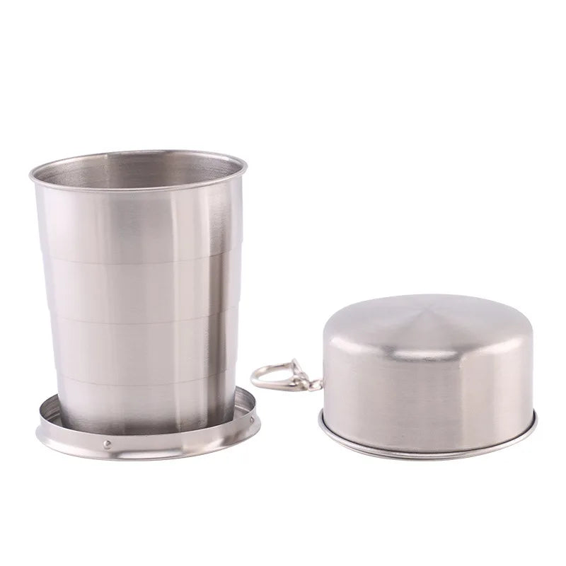 Stainless Steel Folding Cup Portable Outdoor Travel Camping Telescopic Cup Ourdoor Foldable Drinkware 75ml/150ml/250ml