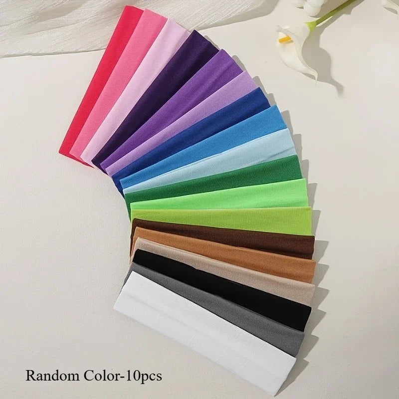 Solid Color Knitted Elastic Hair Band Fashion Headbands for Women Sports Running Fitness Yoga Makeup Hair Accessory