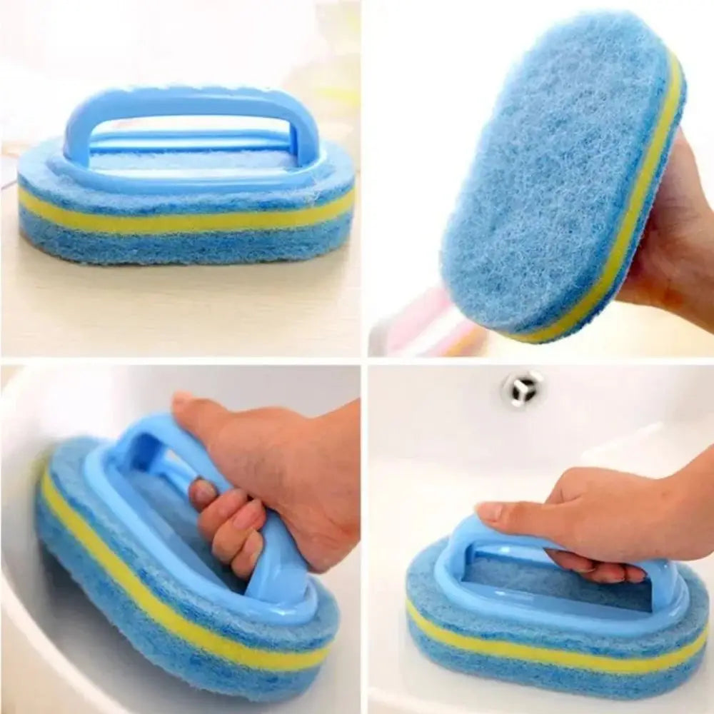Multi-Function Cleaning Sponge with Handle for Kitchen & Bath
