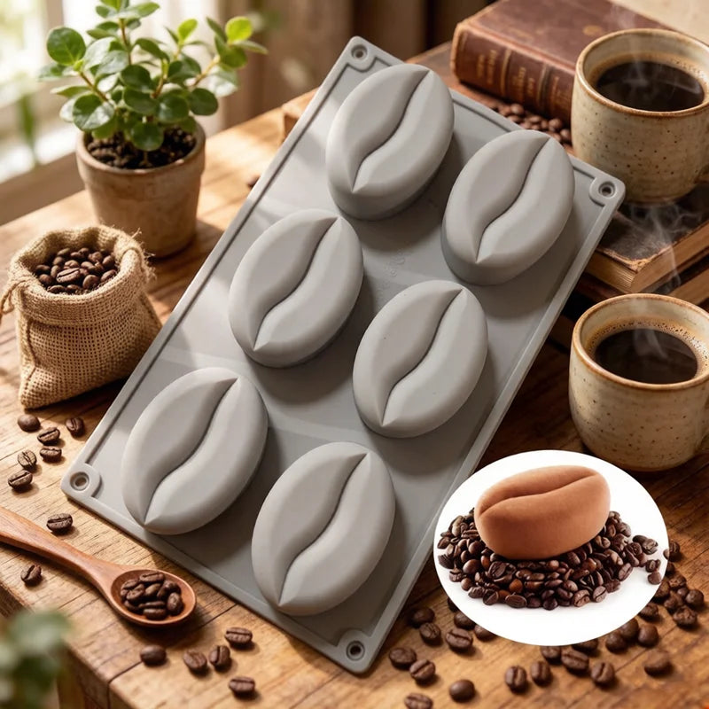 Coffee Bean Shaped Silicone Pastry Mold, 6/28 Cavity Design, DIY Mousse Cake Making Mould, French Dessert Baking Accessories
