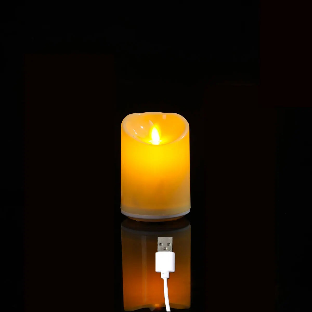 1 or 3 Pieces Flameless LED Rechargeable Candles With USB,Moving Wick Dancing Flame Pillar Candles 3/4/5 Inch Height