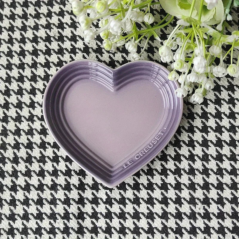 Ceramic Cat Bowl Extra Heart-Shaped Wide Anti Vomiting Stress Free Design12cm Durable Ceramic Pet Bowl for Small Cats & Dogs