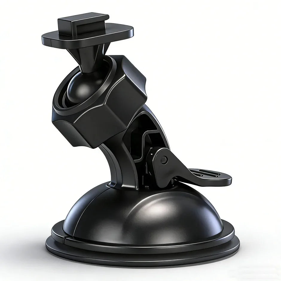 Universal 360° Rotating Suction Cup Mount for Action Camera, Car DVR on Windshield - Secure Holder Bracket for Driving Recording