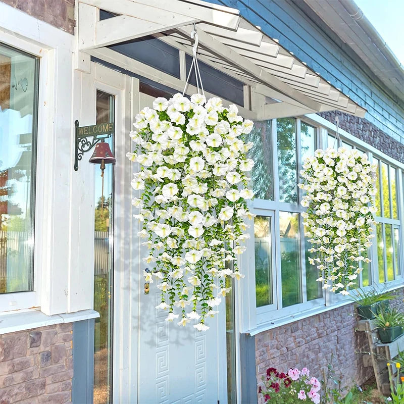 1/2Pc 75cm Artificial Flowers Wall Hanging Faux Violet Plants Hanging Fake Flower Vines for Home Decor Garden Wedding Decoration
