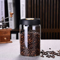 Coffee Bean Storage Jar, Vacuum-Sealed Jar, Kitchen Food Storage Glass Jar, Freshness Preservation Jar